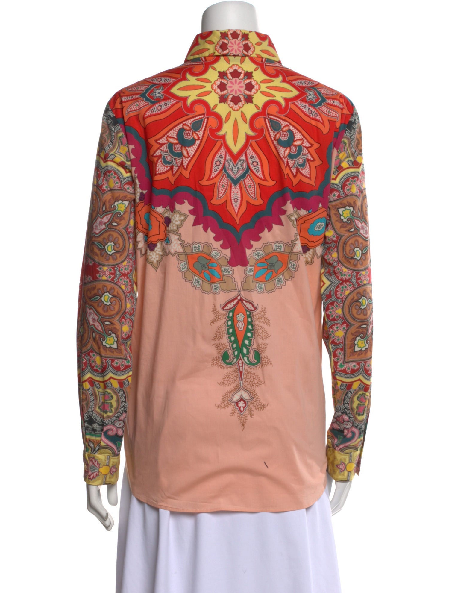 Etro Paisley Print Long Sleeve Button-Up Top